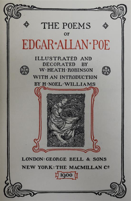 Poe, Edgar Allan - Poems, illustrated by William Heath Robinson, 8vo, cloth, spine discoloured, London and